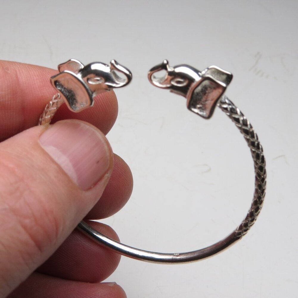 *925 Sterling Silver baby Bangle Elephant Bracelet